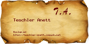 Teschler Anett névjegykártya